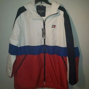Tommy Hilfiger mens sport colorblock rain jacket size XL